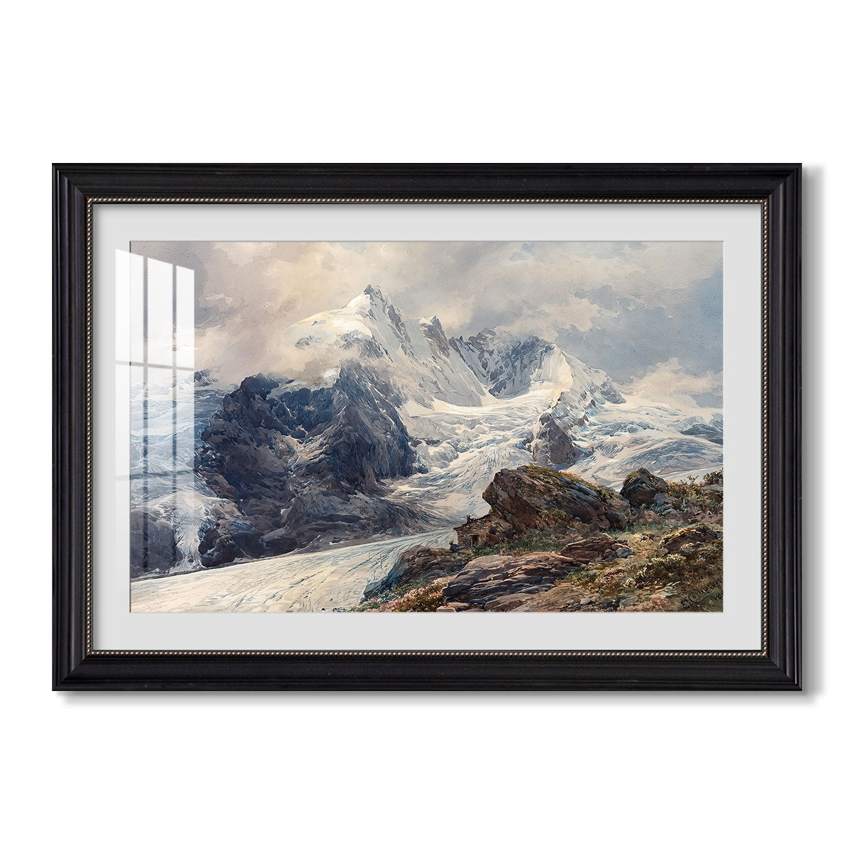 The Grossglockner 1880 Edward Theodore Compton Custom Framed Print