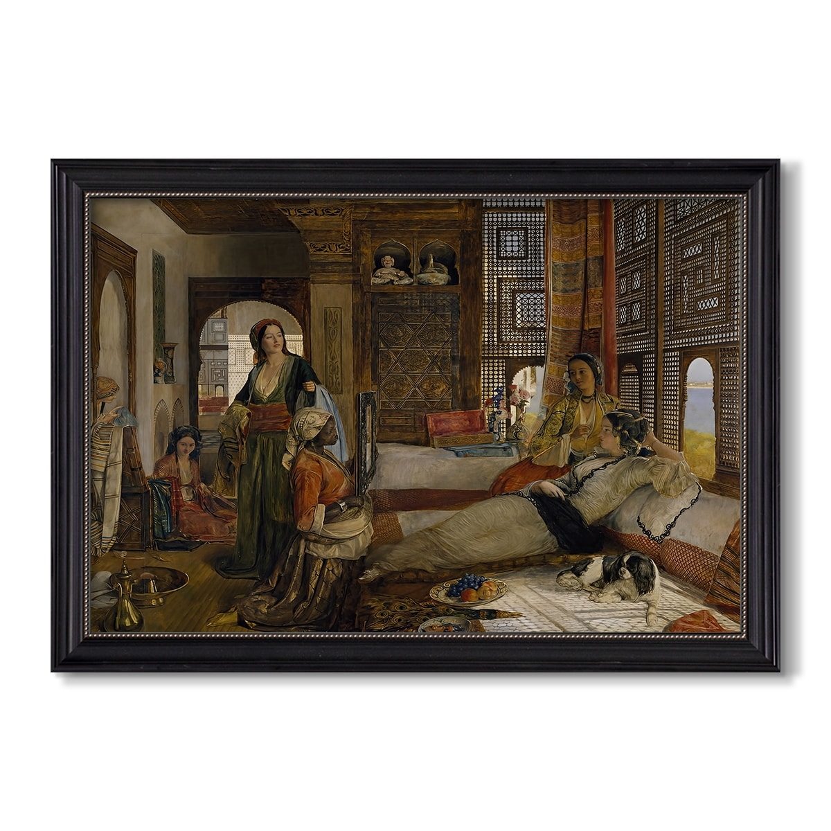 The Harem 1876 John Frederick Lewis Custom Framed Canvas