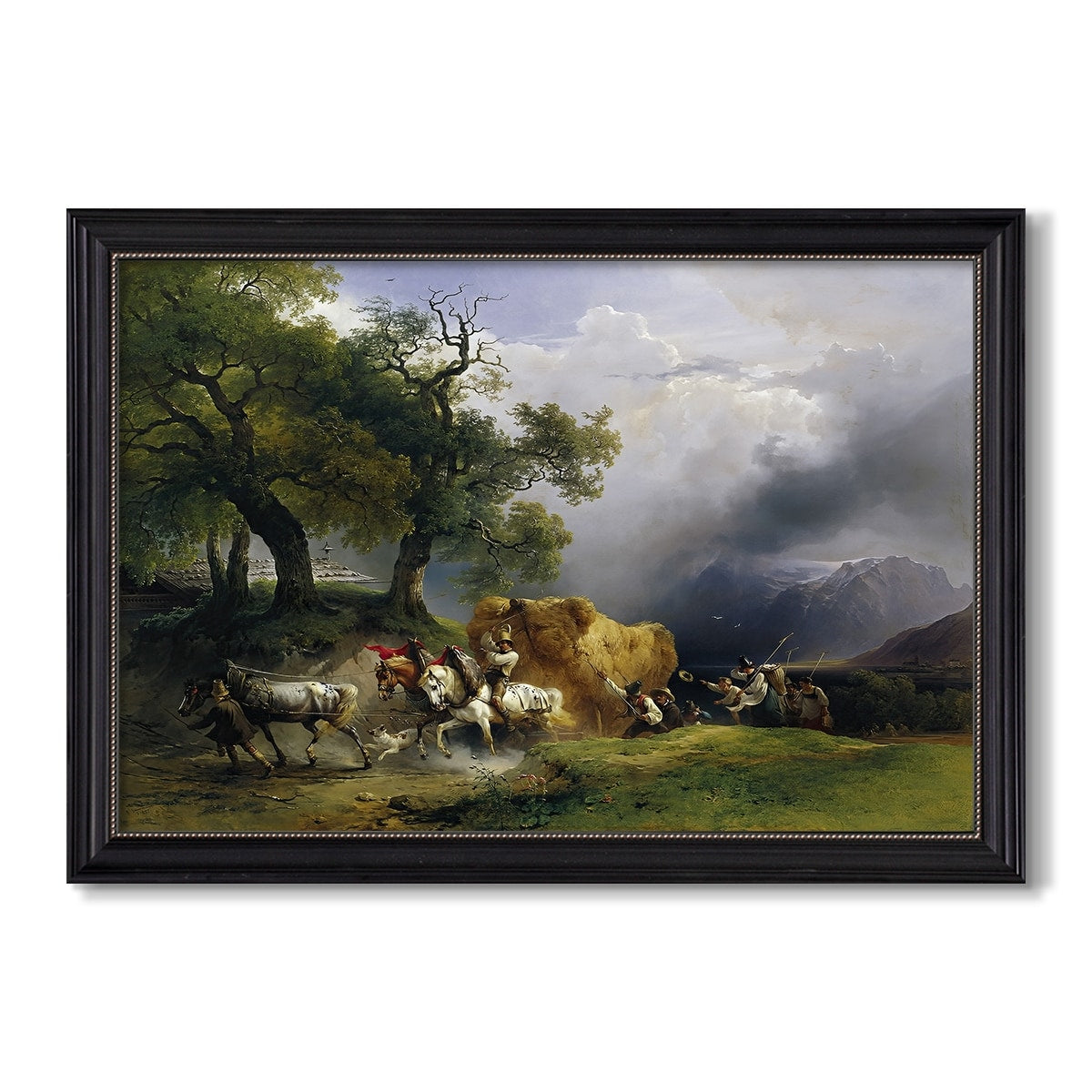 The Harvest Wagon C 1850 Friedrich Gauermann Custom Framed Canvas