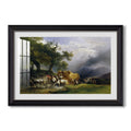 The Harvest Wagon C 1850 Friedrich Gauermann Custom Framed Print