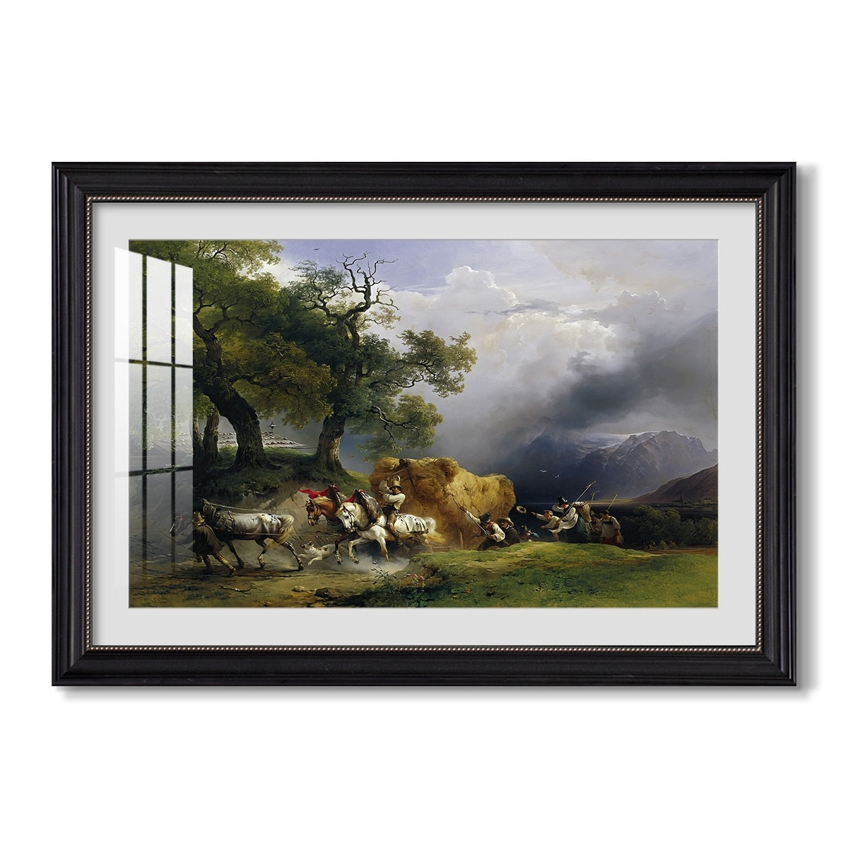 The Harvest Wagon C 1850 Friedrich Gauermann Custom Framed Print