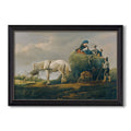 The Hay Wagon 1824 Friedrich Gauermann Custom Framed Canvas