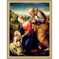 The Holy Family With Lamb 1507 By Raphael Raffaello Sanzio Of Urbino Framed Mounted Canvas Wall Art Print