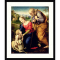 The Holy Family With Lamb 1507 By Raphael Raffaello Sanzio Of Urbino Wood Framed Wall Art Print
