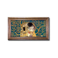The Kiss Detail Blue By Gustav Klimt Bronze Gold Framed Canvas Art 16 In X 28 In Framed Size
