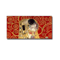 The Kiss Detail Red By Gustav Klimt Gallery Wrapped Canvas Giclee Art 12 In X 24 In