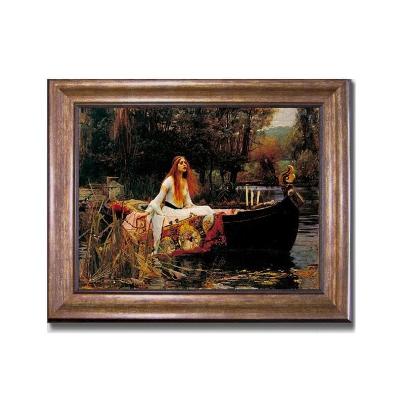 The Lady Of Shalott By John Waterhouse Bronze Gold Framed Canvas Art 22 In X 28 In Framed Size