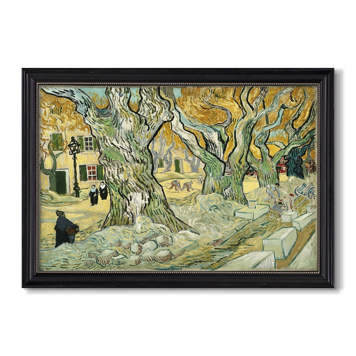 The Large Plane Trees 1889 Vincent Van Gogh Custom Framed Canvas