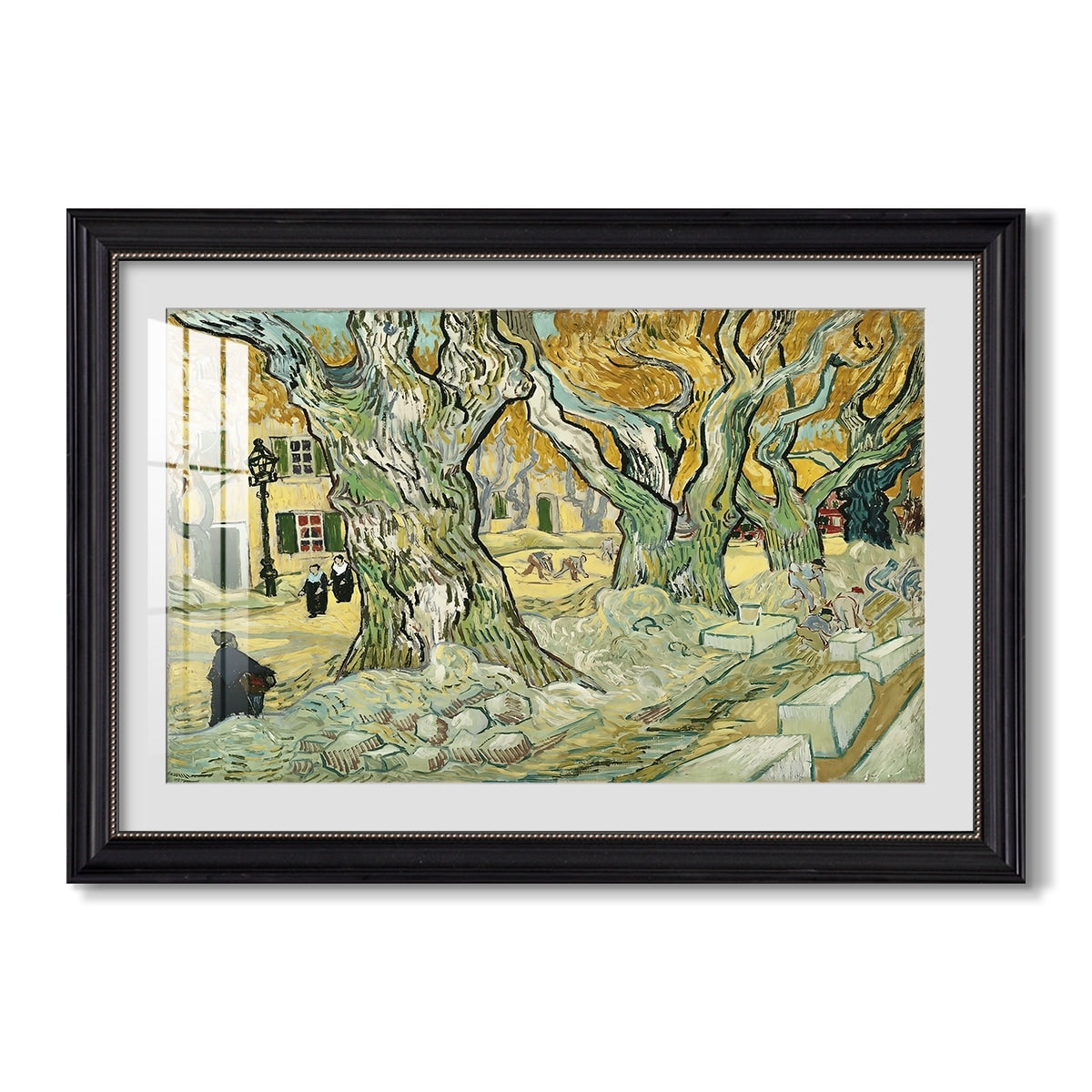 The Large Plane Trees 1889 Vincent Van Gogh Custom Framed Print