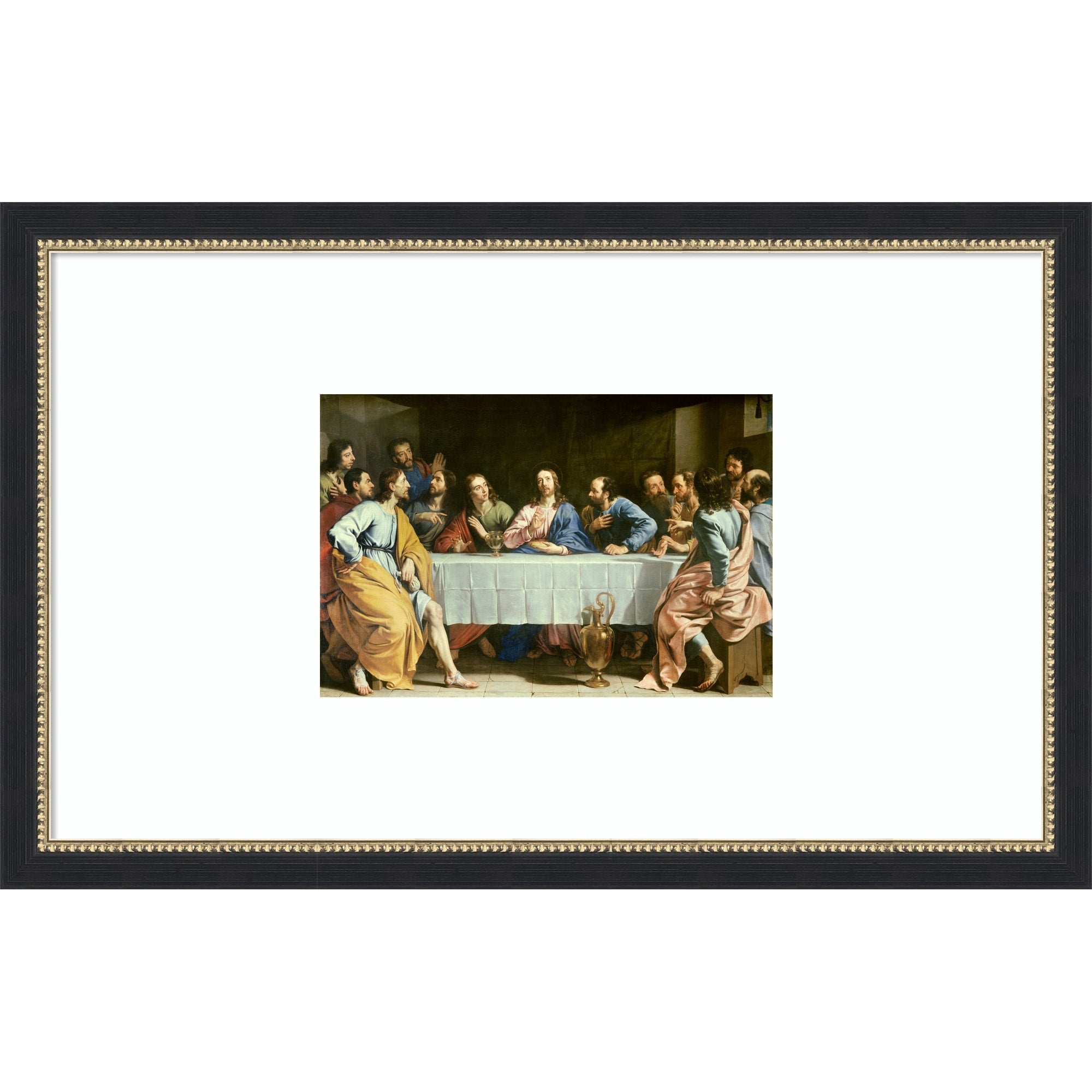 The Last Supper 1652 By Philippe De Champaigne Wood Framed Wall Art Print