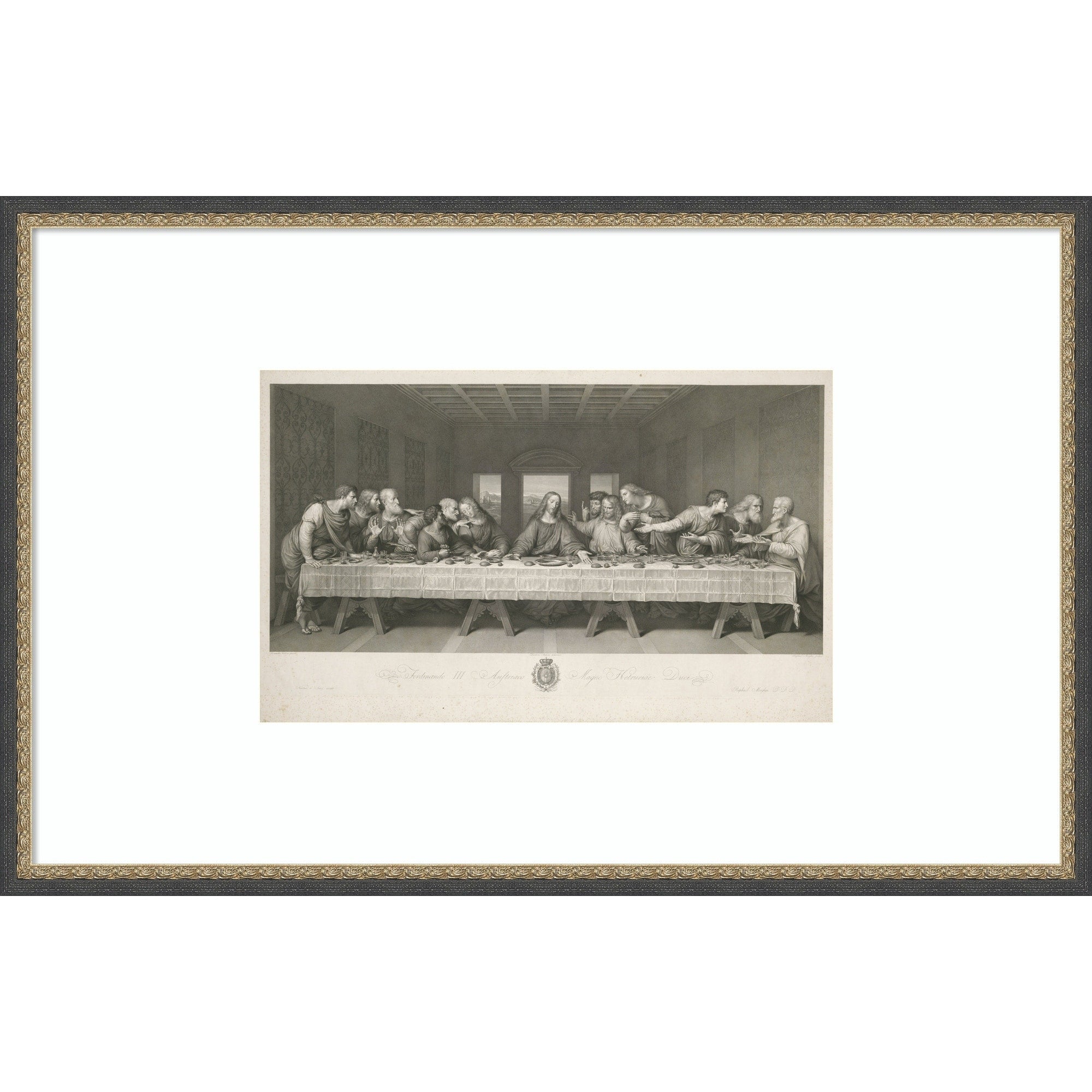 The Last Supper Matteini Morghen By Leonardo Da Vinci Wood Framed Wall Art Print