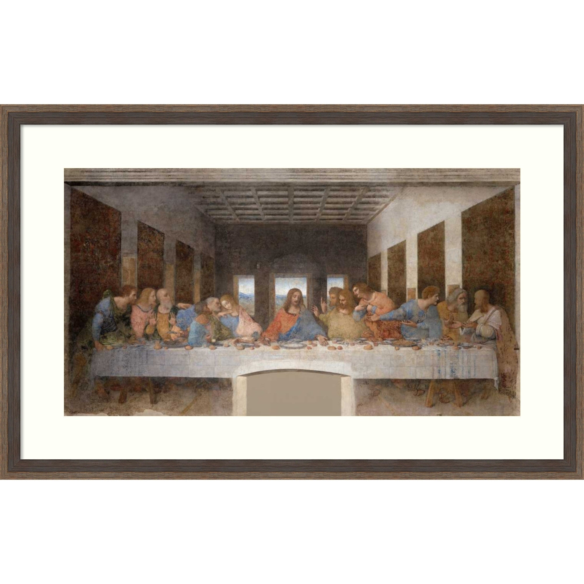 The Last Supper By Leonardo Da Vinci Wood Framed Wall Art Print