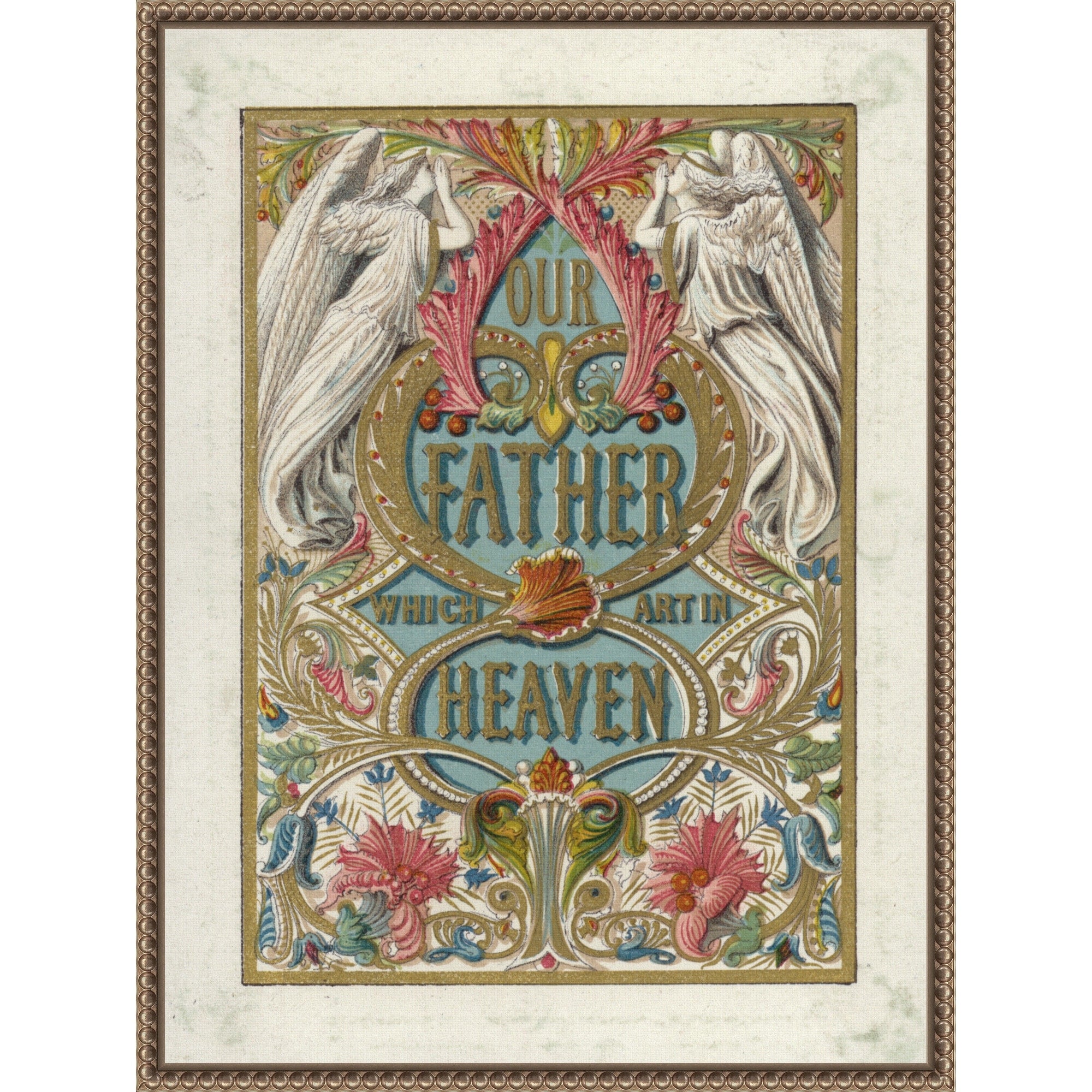 The Lords Prayer By English School Framed Canvas Wall Art Print