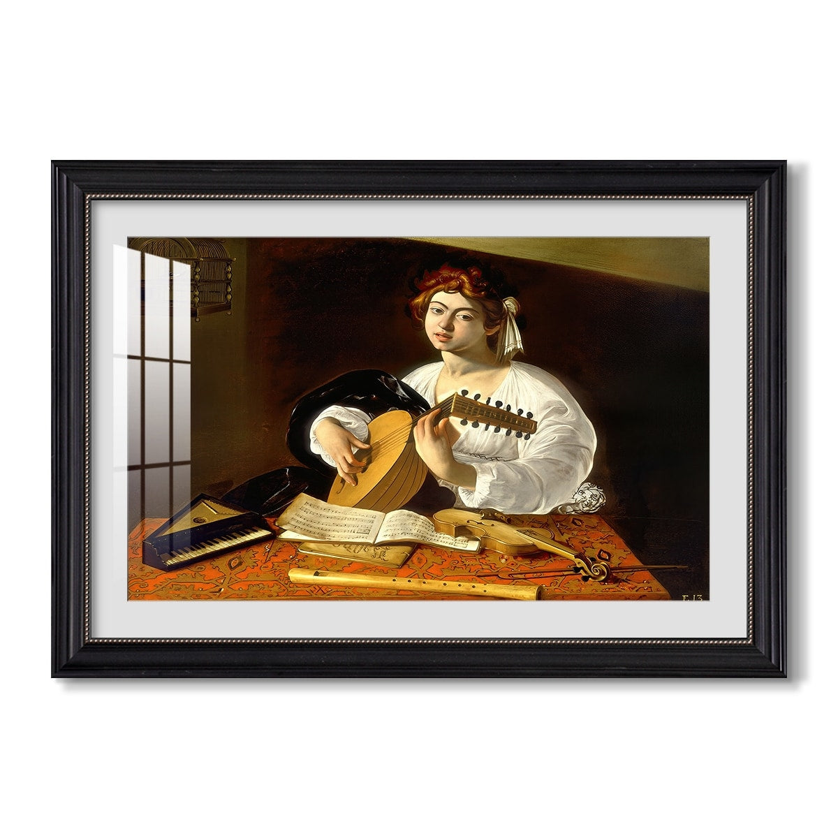 The Lute Player C 1596 Caravaggio Custom Framed Print