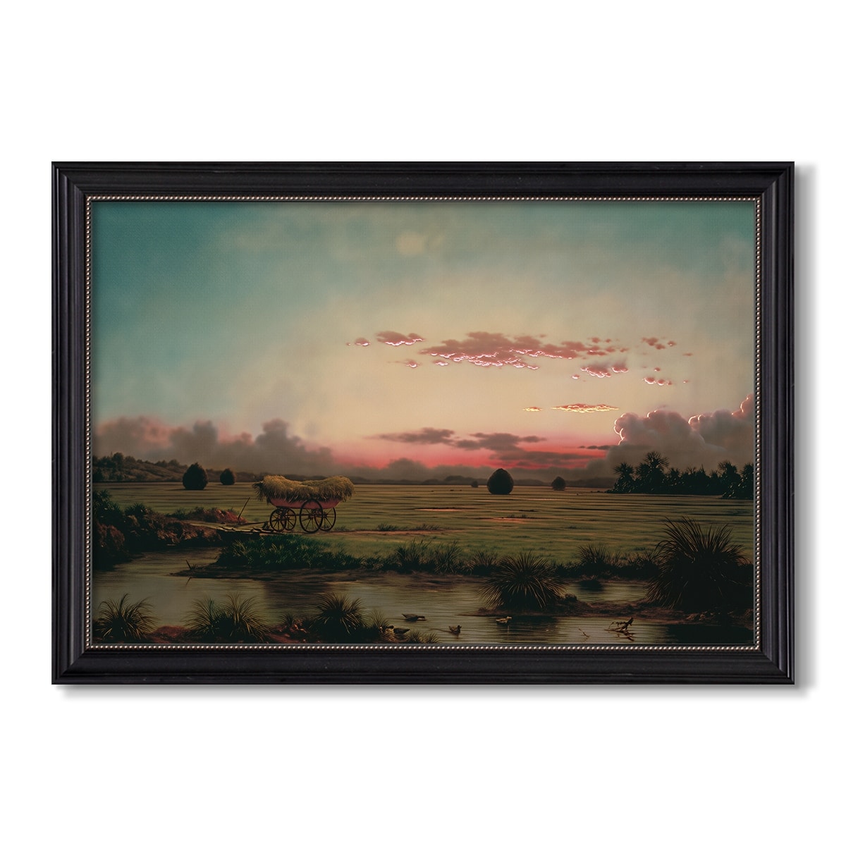 The Marshes At Rhode Island 1866 Martin Johnson Heade Custom Framed Canvas