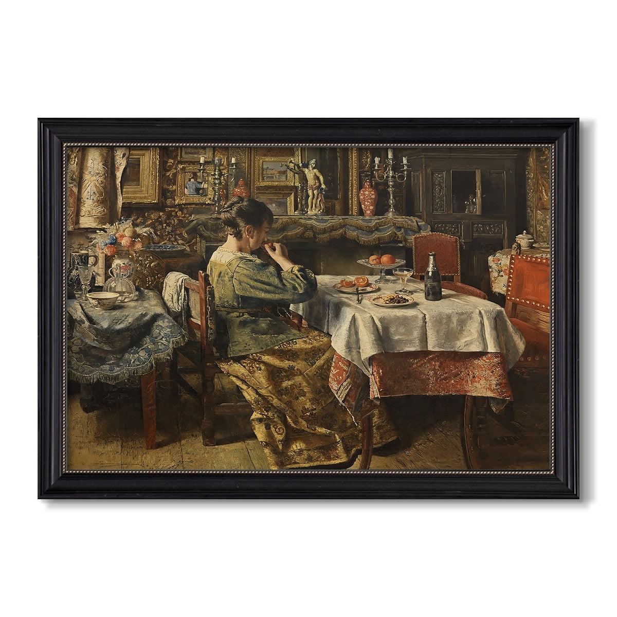 The Meal C 1885 Henri De Braekeleer Custom Framed Canvas