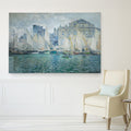 Wexford Home Monet The Museum At Le Havre Premium Giclee Gallery Wrapped Canvas Blue White