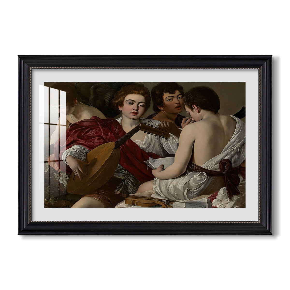 The Musicians C 1595 Caravaggio Custom Framed Print