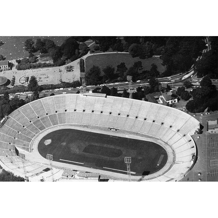 The Old Kezar Stadium Black And White Gallery Wrapped Canvas