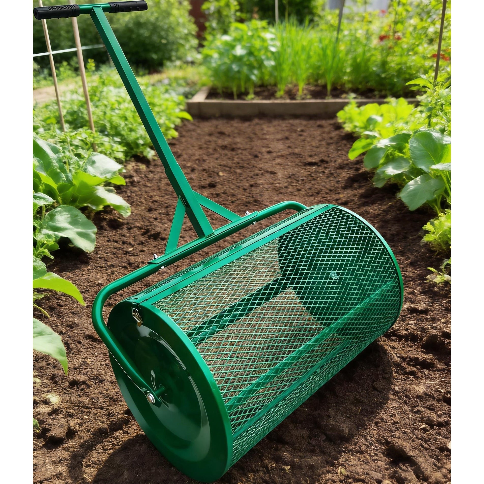 The Original 24 Inch Compost And Peat Moss Spreader Roller Top Soil Sand Manure Mulch Top Dressing Lawn And Garden Spreader