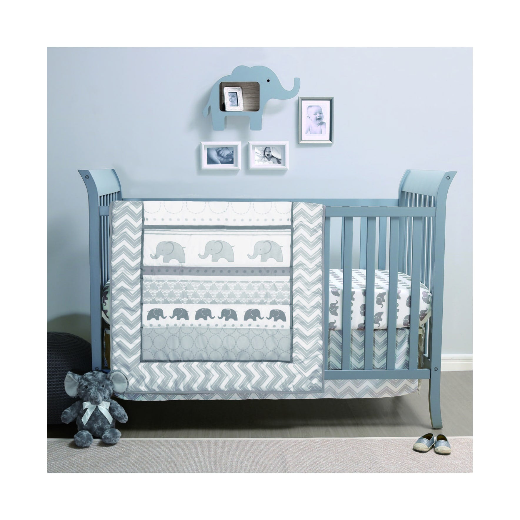 Psp Elephant Walk 3 Piece Crib Bedding Set