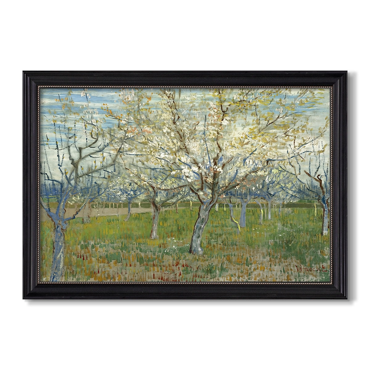 The Pink Orchard 1888 Vincent Van Gogh Custom Framed Canvas