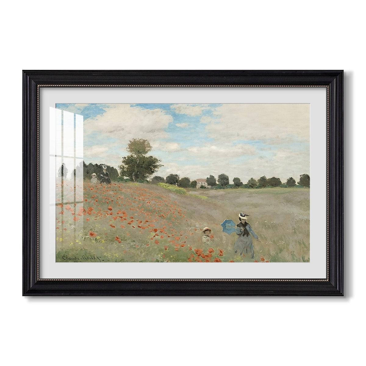 The Poppy Field Near Argenteuil 1873 Claude Monet Custom Framed Print
