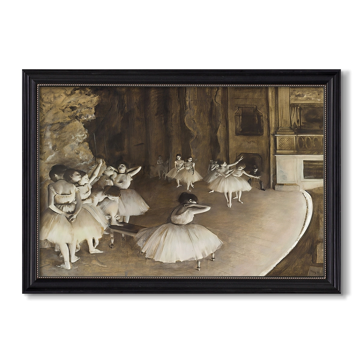 The Rehearsal Of The Ballet Onstage 1874 Edgar Degas Custom Framed Canvas