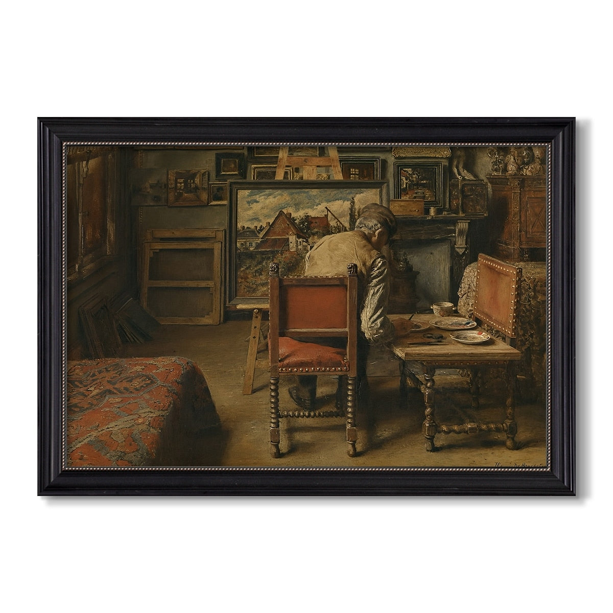 The Retoucher 1876 Henri De Braekeleer Custom Framed Canvas