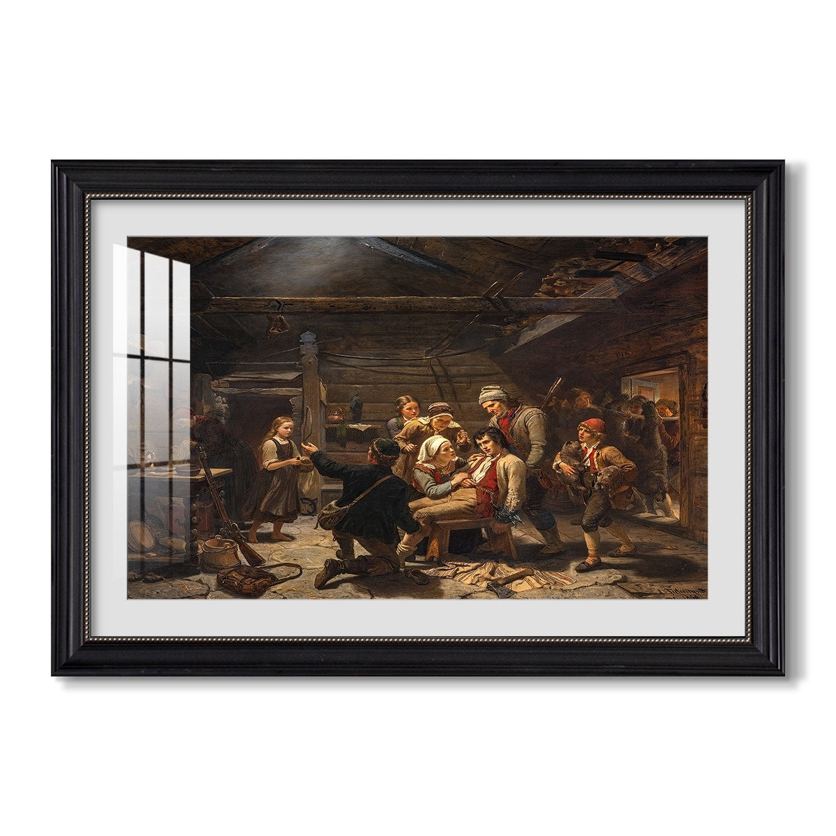 The Return Of The Bear Hunter 1856 Adolph Tidemand Custom Framed Print