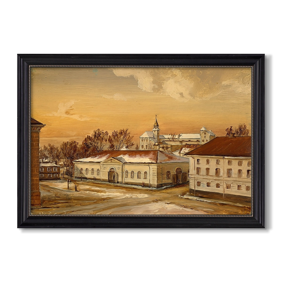 The Riding School At Akershus Castle 1846 Hans Gude Custom Framed Canvas