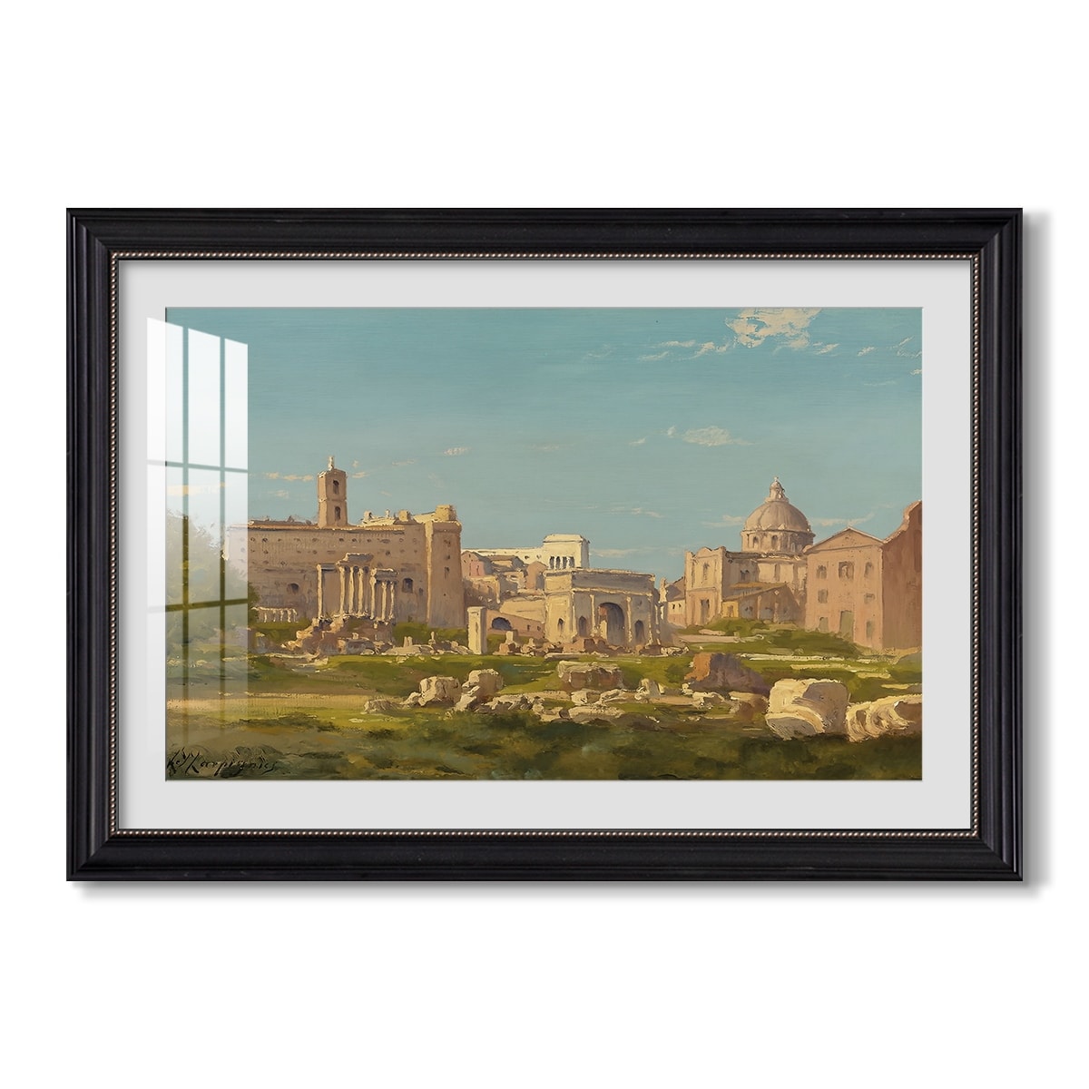 The Roman Forum C 1860 Henri Harpignies Custom Framed Print