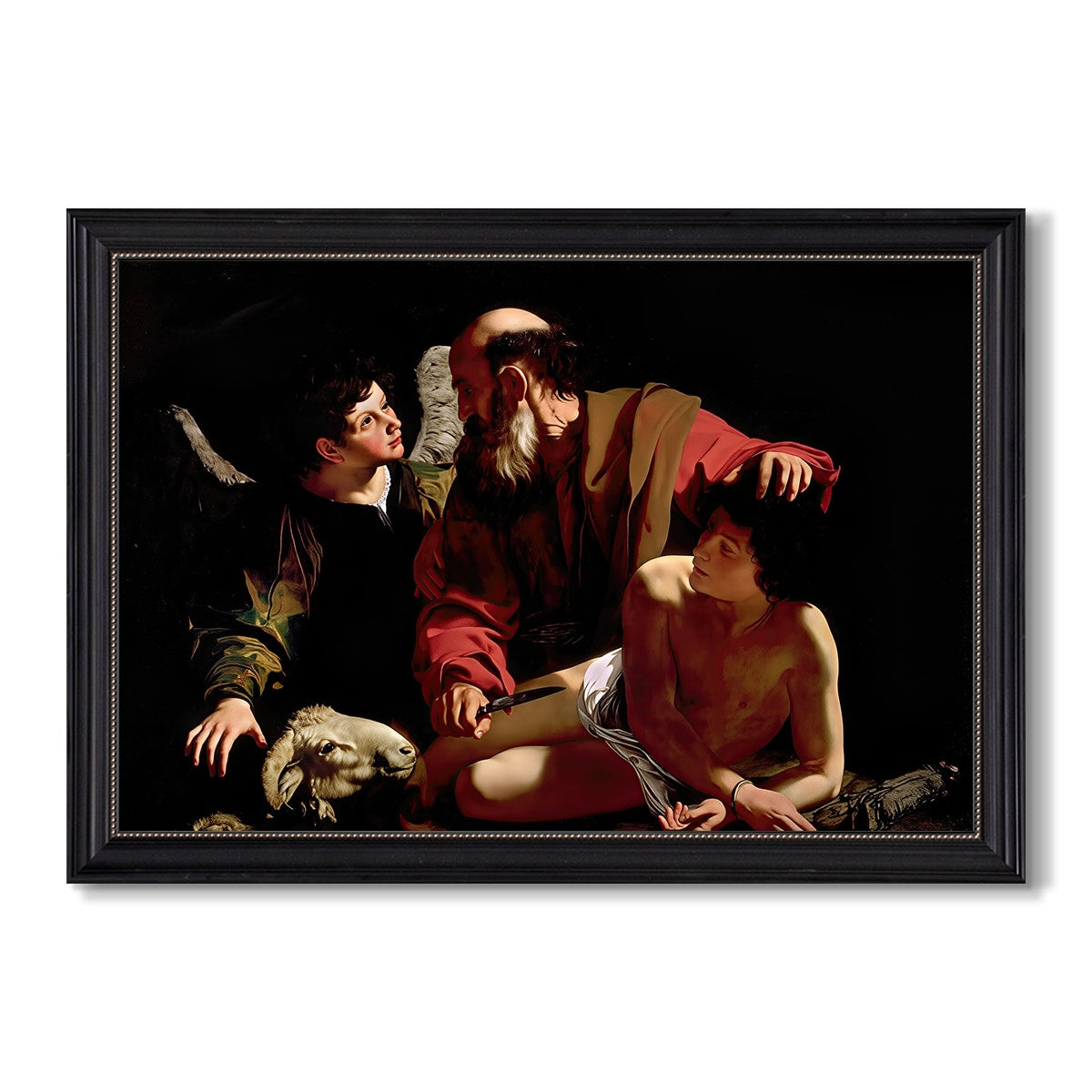 The Sacrifice Of Isaac C 1603 Caravaggio Custom Framed Canvas