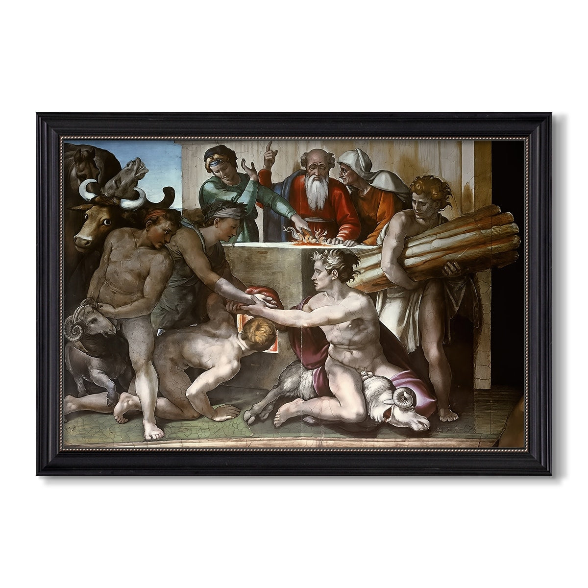 The Sacrifice Of Noah 1509 Michelangelo Buonarroti Custom Framed Canvas
