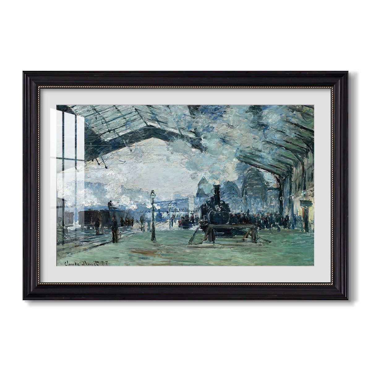 The Saint Lazare Station 1877 Claude Monet Custom Framed Print