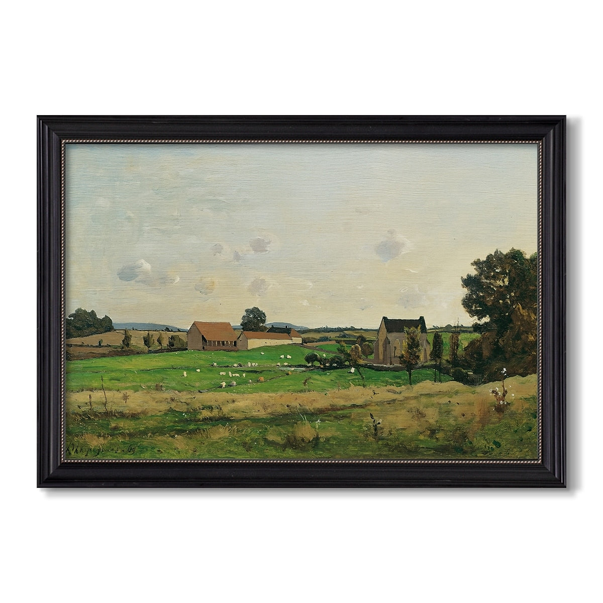 The Saulce Estate 1869 Henri Harpignies Custom Framed Canvas