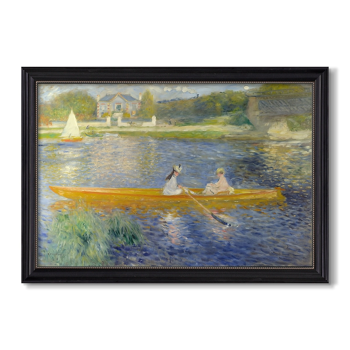 The Skiff 1875 Pierre Auguste Renoir Custom Framed Canvas