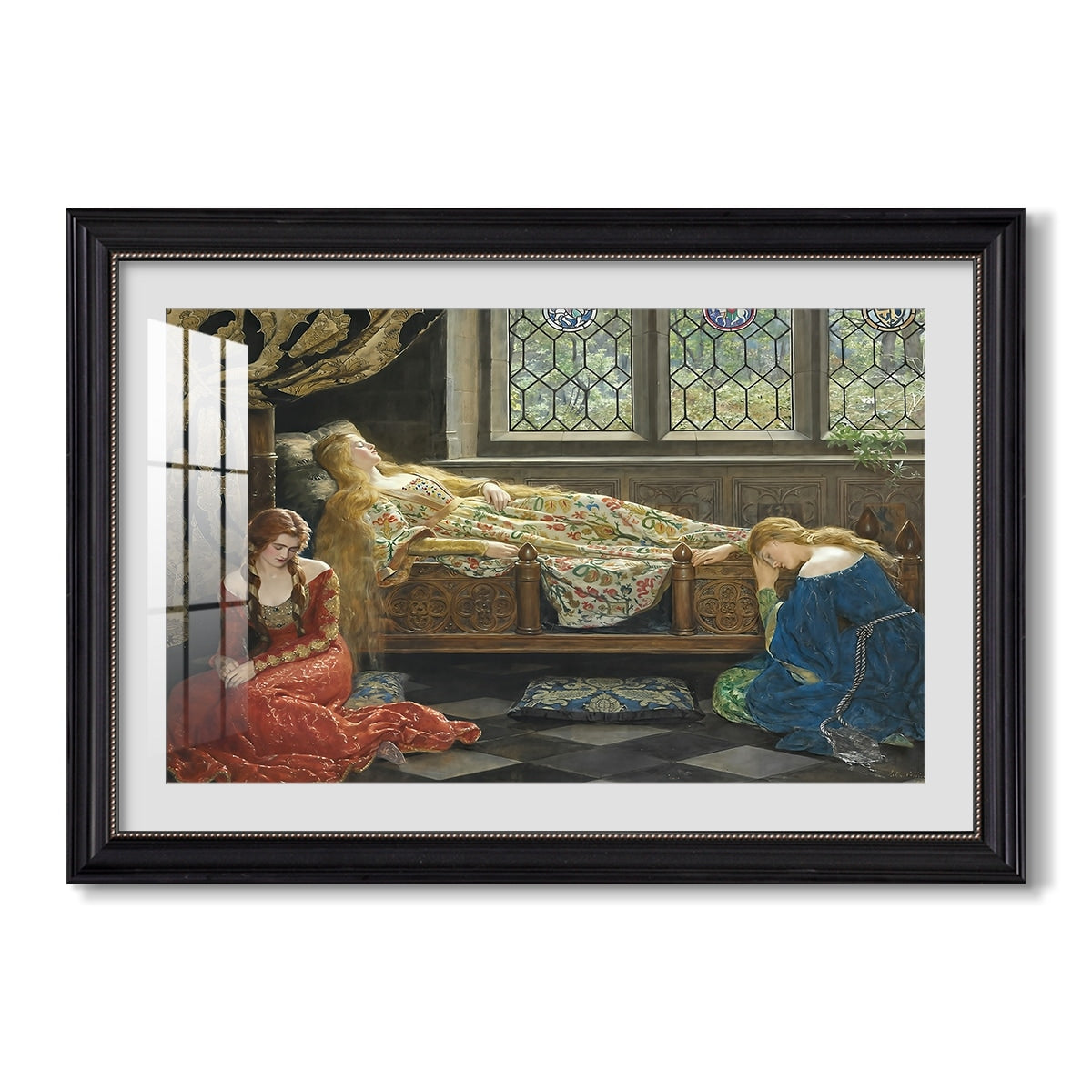 The Sleeping Beauty 1921 John Collier Custom Framed Print