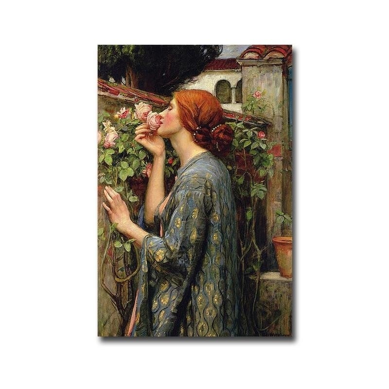 The Soul Of The Rose By John Waterhouse Gallery Wrapped Canvas Giclee Art 27 In X 18 In Ready To Hang
