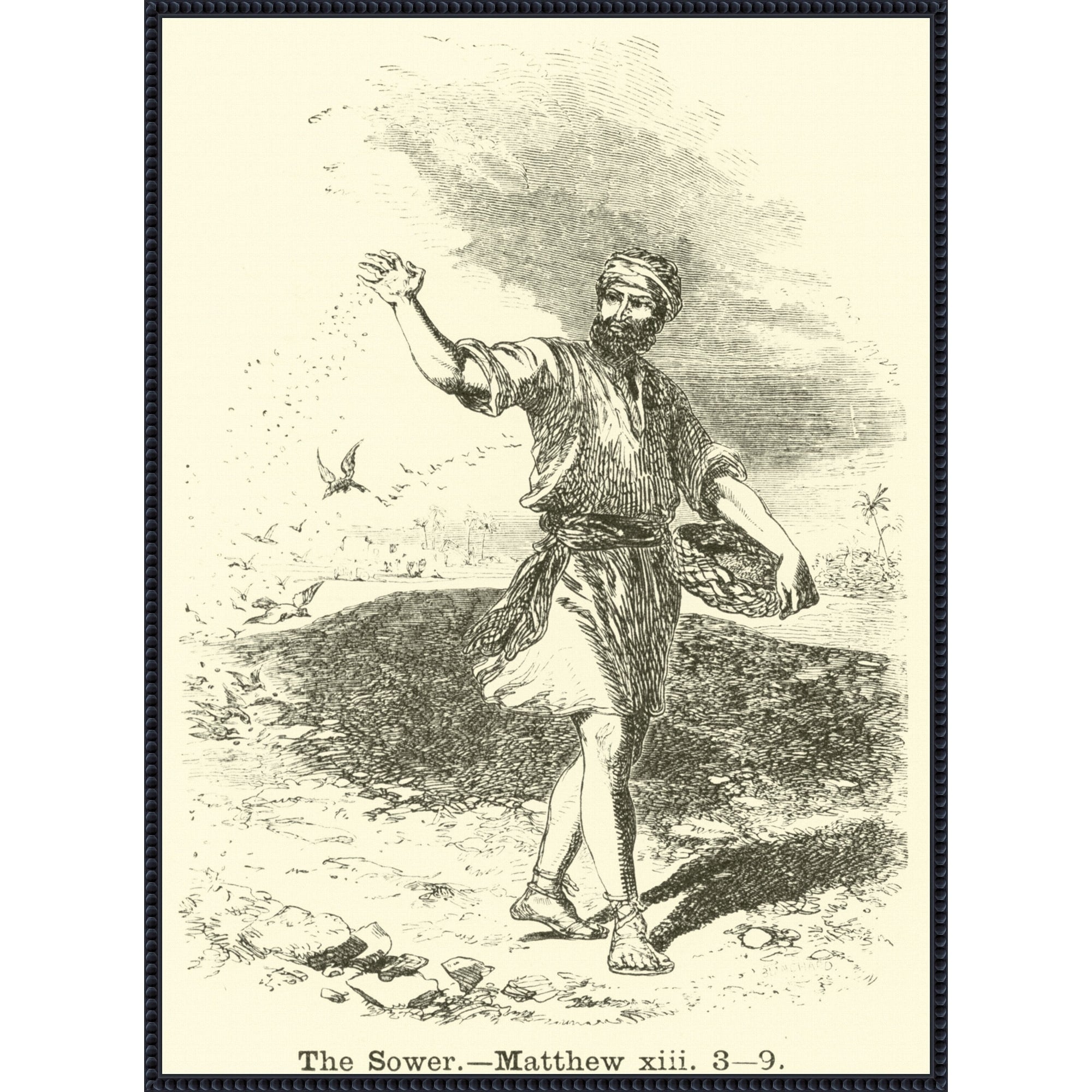 The Sower Matthew By English School Framed Canvas Wall Art Print