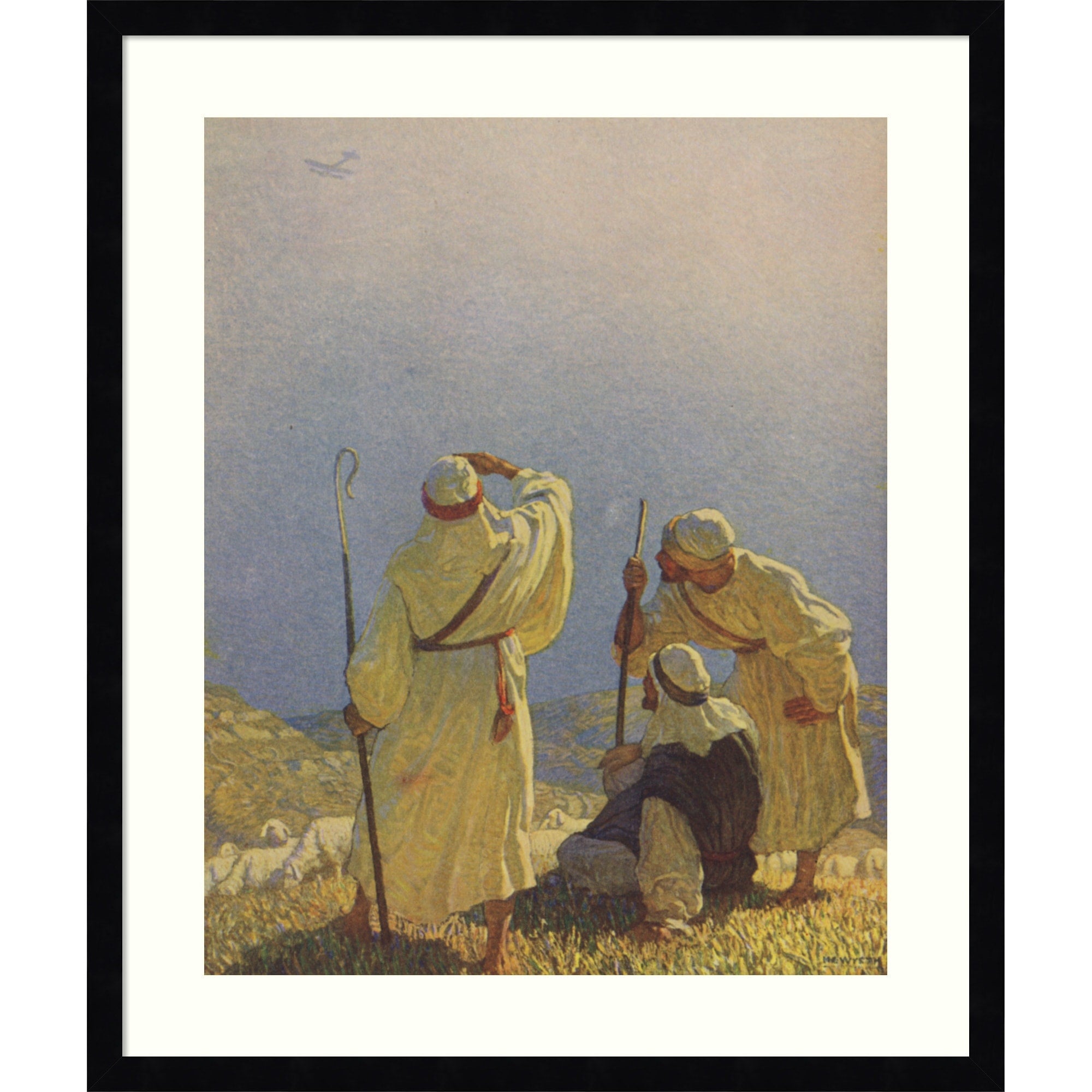 The Star Of Bethlehem By Newell Convers Wyeth Wood Framed Wall Art Print