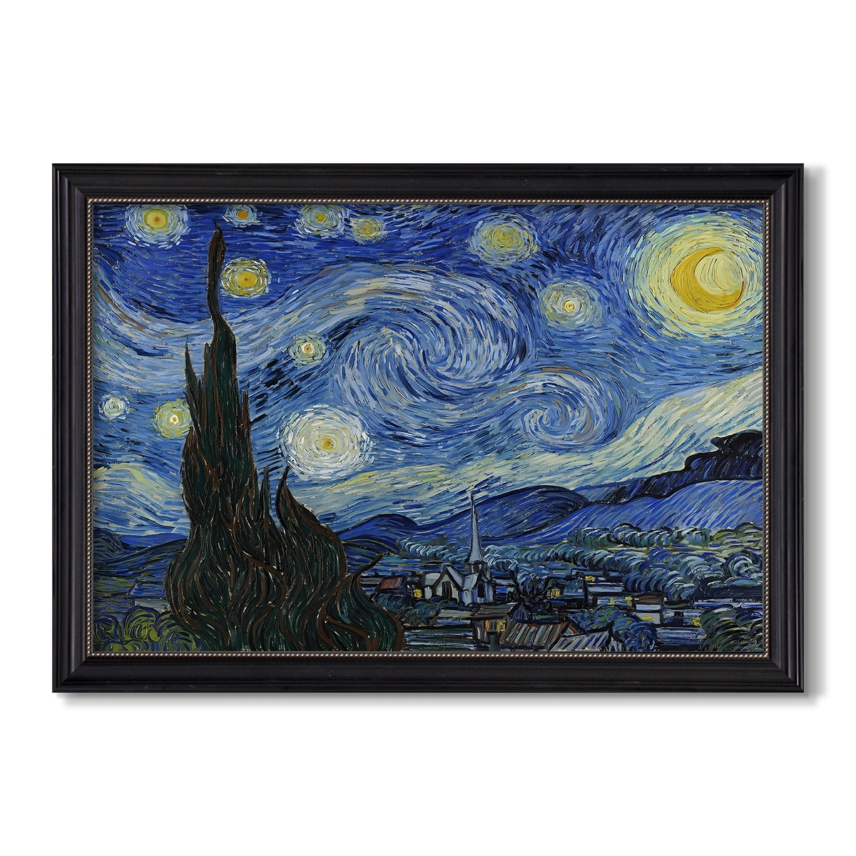 The Starry Night 1889 Vincent Van Gogh Custom Framed Canvas