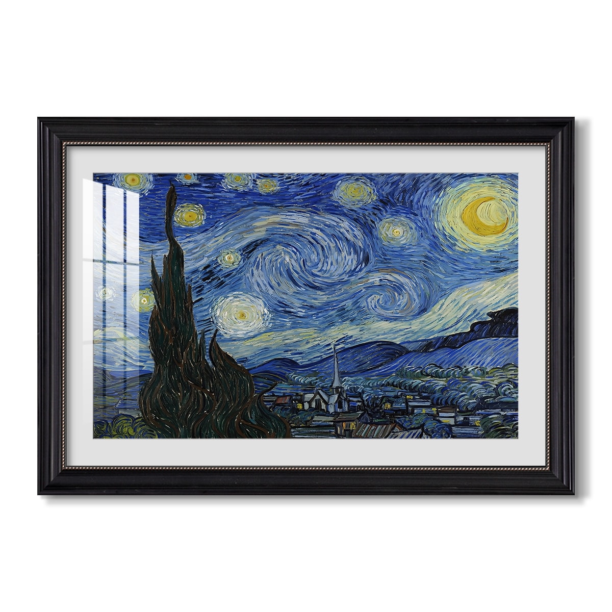 The Starry Night 1889 Vincent Van Gogh Custom Framed Print
