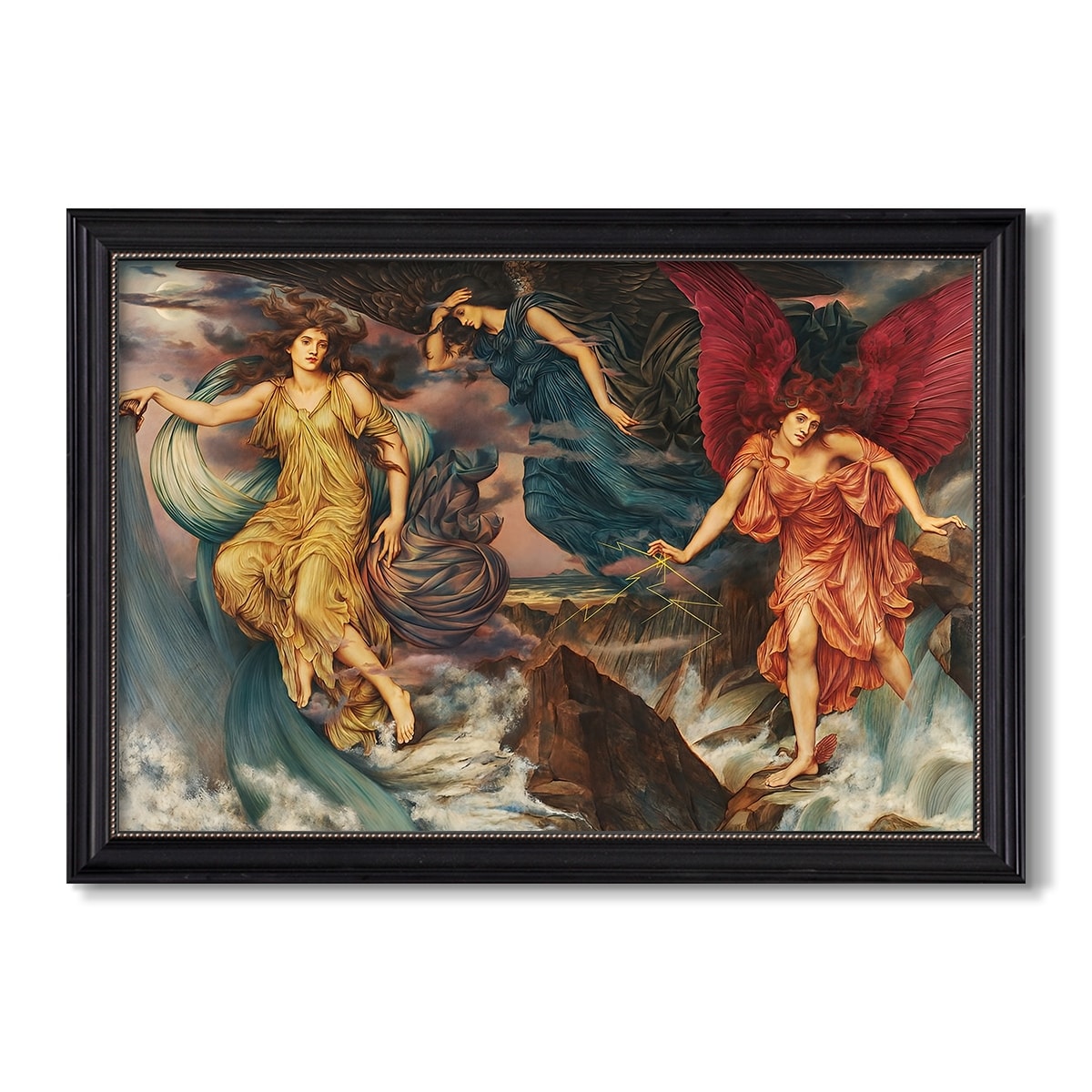 The Storm Spirits 1900 Evelyn De Morgan Custom Framed Canvas