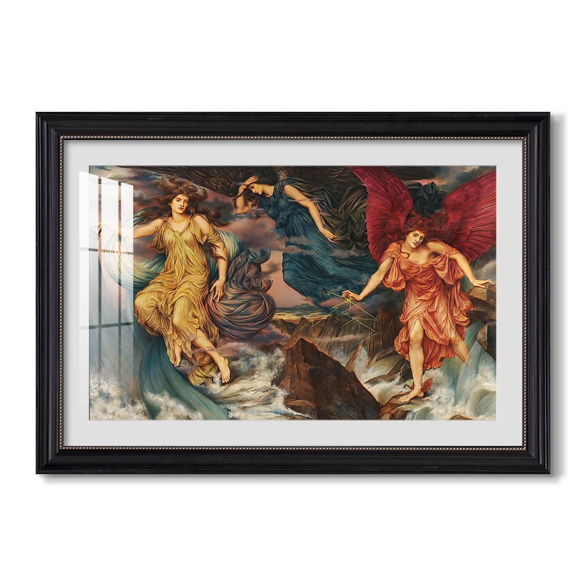 The Storm Spirits 1900 Evelyn De Morgan Custom Framed Print