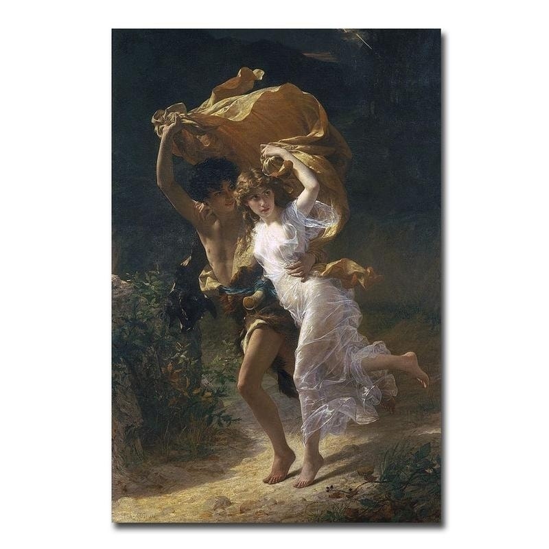 The Storm By Pierre Auguste Cot Gallery Wrapped Canvas Giclee Art 36 In X 24 In