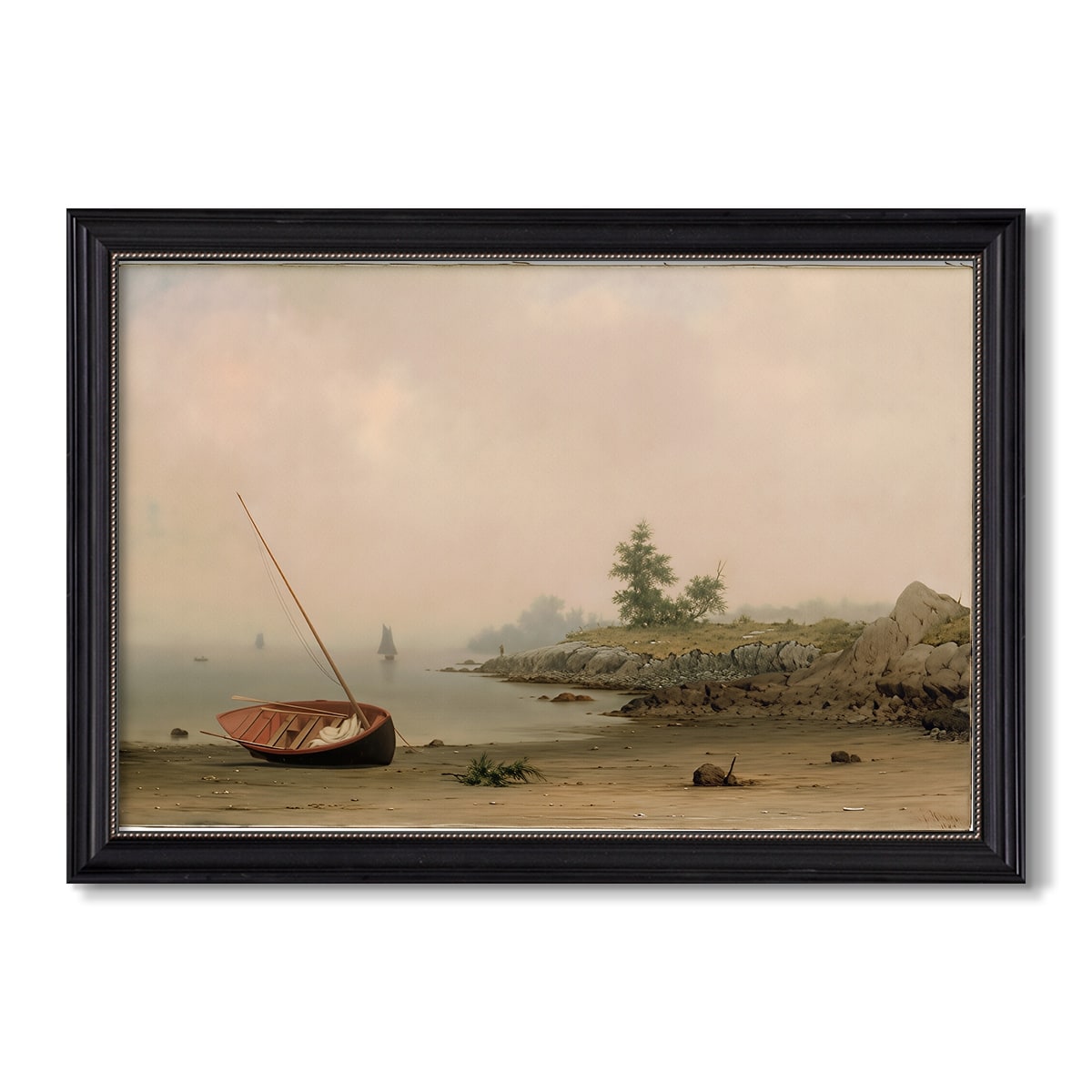 The Stranded Boat 1863 Martin Johnson Heade Custom Framed Canvas