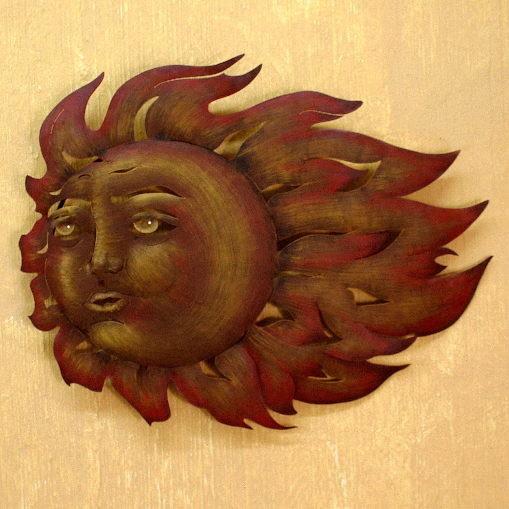 The Suns Song Indoor Outdoor Patio Garden Brown Orange Rustic Handmade Decor Accent Sun With Fla Mexico