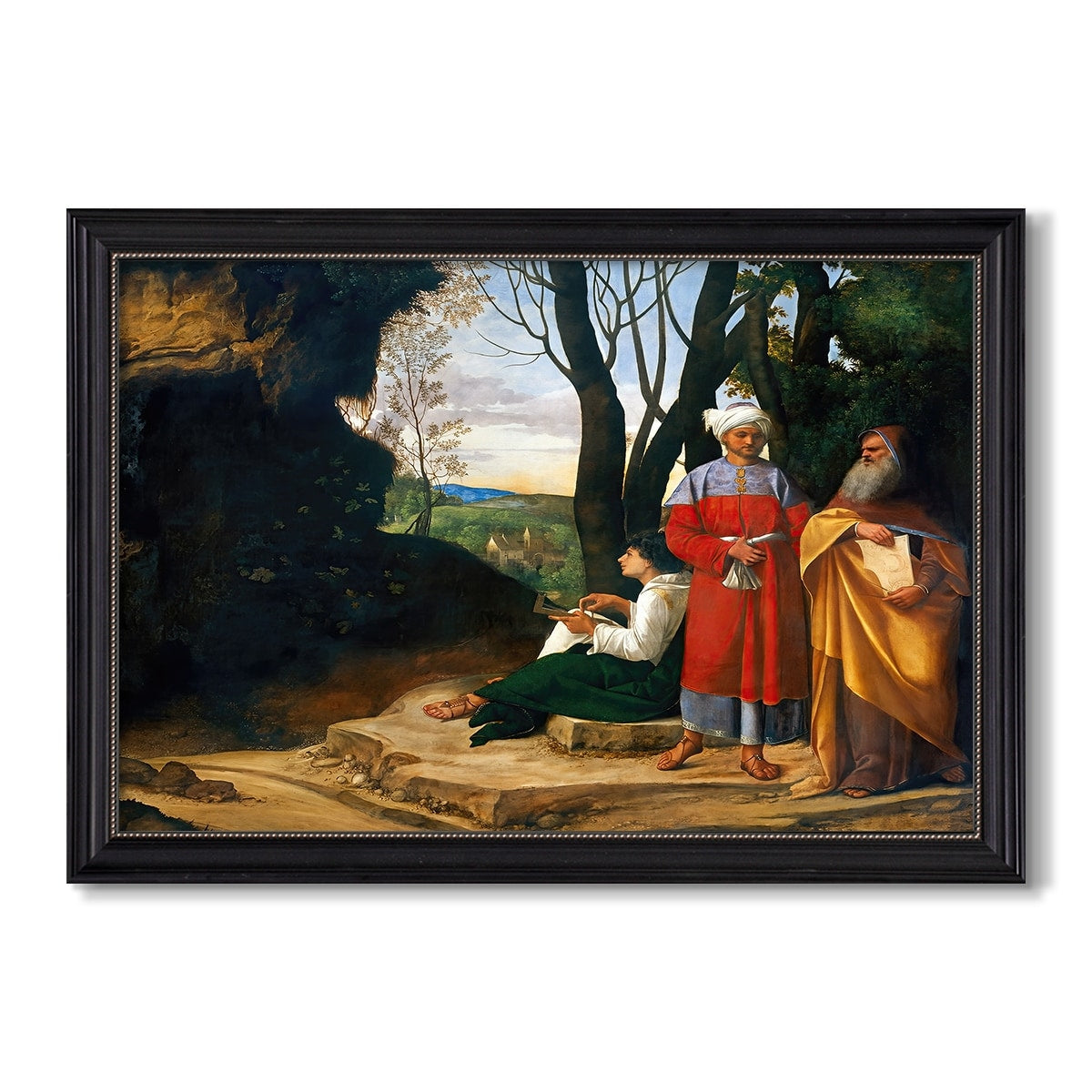 The Three Philosophers C 1508 1509 Giorgione Custom Framed Canvas