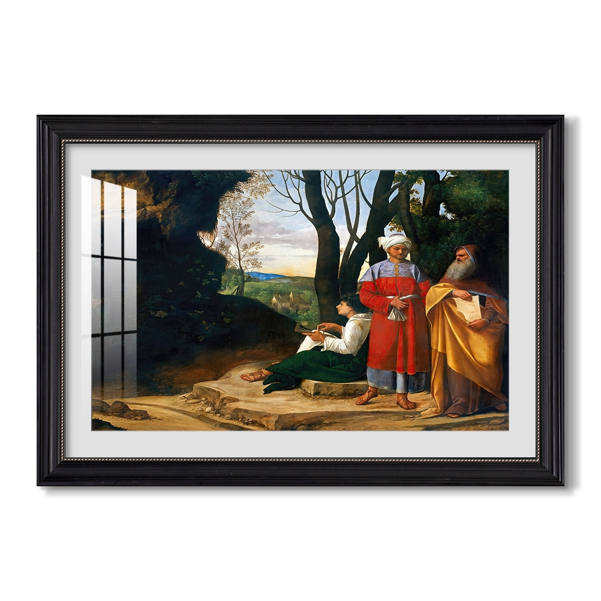 The Three Philosophers C 1508 1509 Giorgione Custom Framed Print